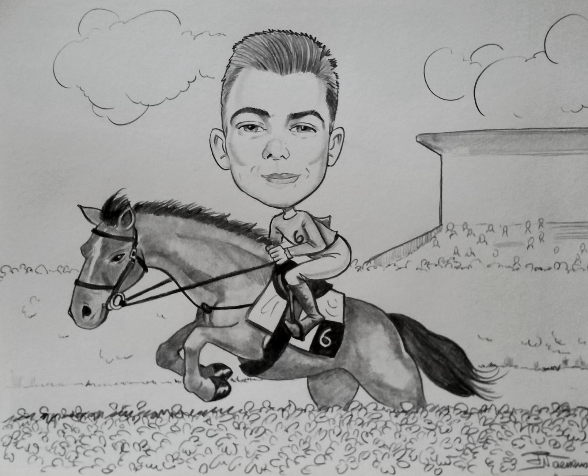 caricature équitation