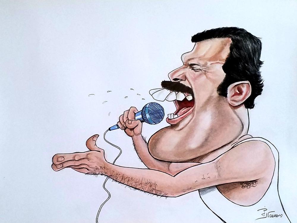 Caricature freddy mercury