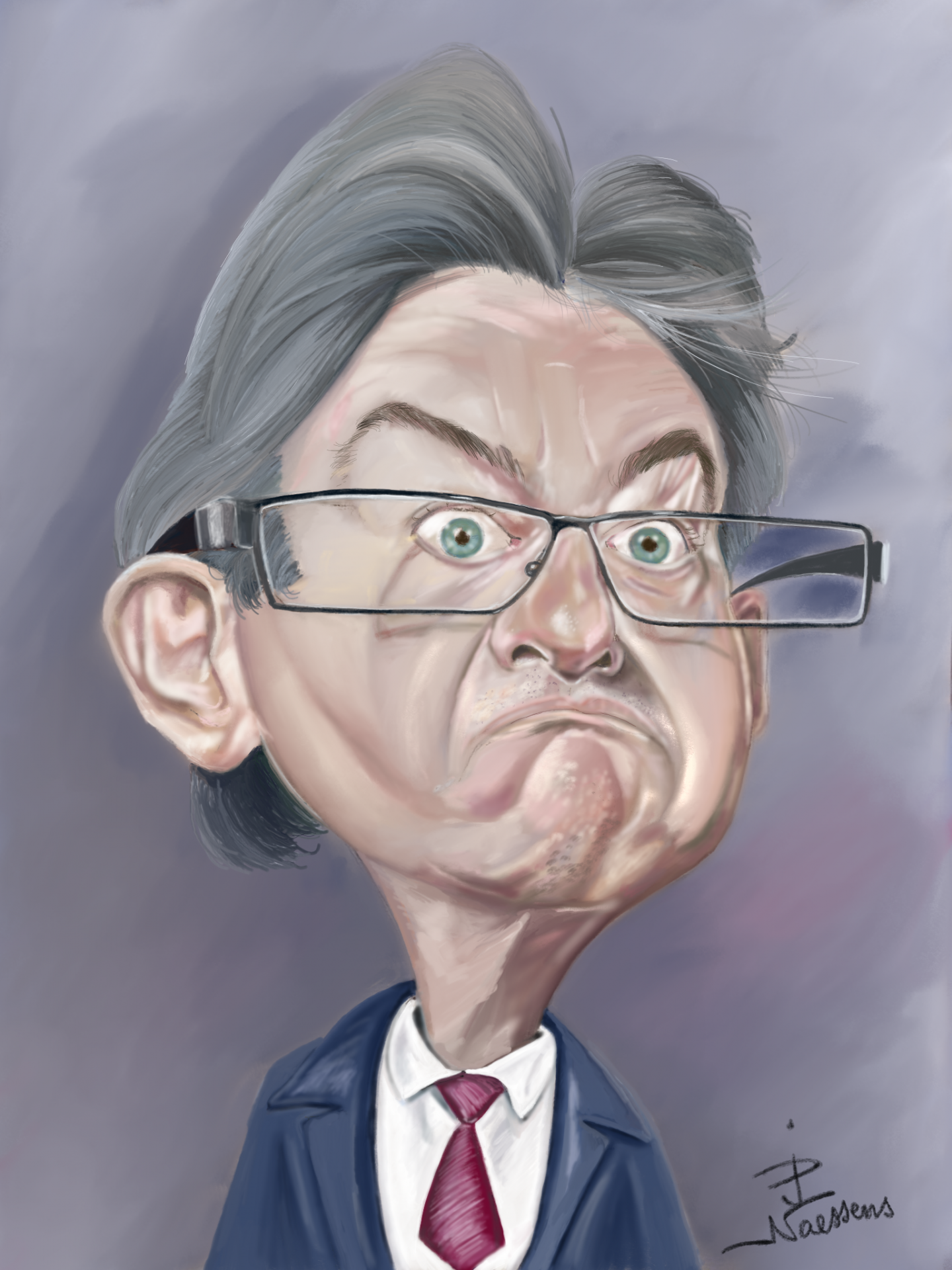 Caricature jean Luc Melanchon